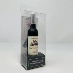 NEW Miniature Wine Bottle Chateau Merlot 2002 Cork Screw Opener Gift Unique Beer